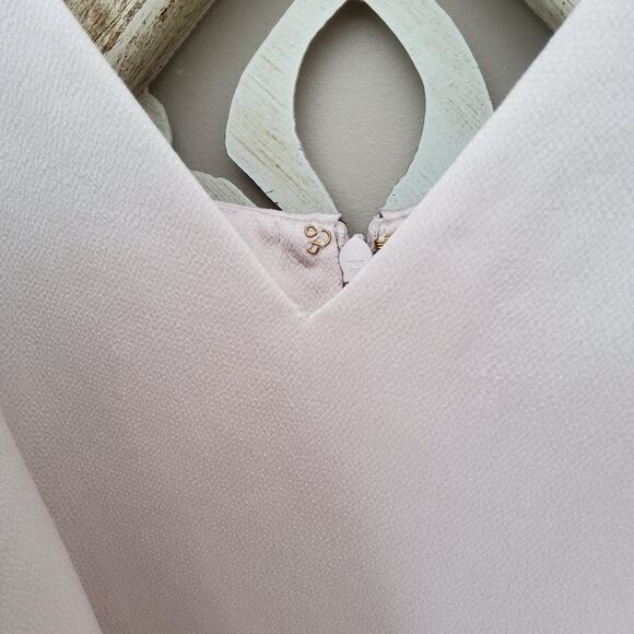 Shona Joy Women's Luxe Ruffle Frill Tulip Hem High Low Maxi Dress in Beige Tan - Picture 10 of 11